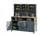 (With Assembly Video) Large Fir Wood Potting Bench, 45.3''L Multi-Functional Outdoor Patio N717P404332E