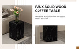 ZUN 11.8*11.8*19.6 Inch Black Marble Texture MDF Coffee Table - Luxurious Design, Perfect Living Room W1151P218681