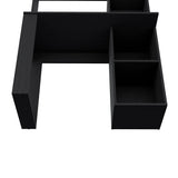 ZUN Palisades Computer Desk with Hutch and Storage Shelves Black B062111732