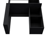 Palisades Computer Desk with Hutch and Storage Shelves Black B062111732
