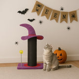 Wizard Hat Cat Scratching Post with Spring Ball Toy for Indoor Cats, Halloween Spooky Cat Scratcher, 45906745