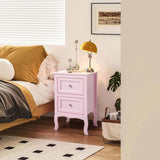 Macaron powder, MDF spray paint, 40*30*60cm, two-drawer bedside table, pastoral style 1pc 66169456