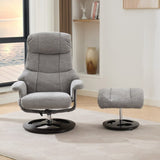 010-Ergonomic Recliner Chair with Ottoman, Modern 360&deg Swivel Lounge Chair with Footstool, Chenille W2636P262448