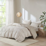 3 Piece Organic Cotton Oversized Duvet Cover Set Natural King/Cal King B035129096