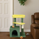27.5in Cat Tree, Multi-level Cat Tower with Cat Scratching Post and Pad, Cozy Cat Condo, Padded Top 92212210