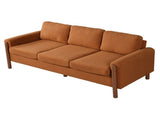 83.86" 3-Seater Sofa, Curved Armrest with Integrated Solid Wood Legs, Teddy Velvet Fabric, High N765P331021Y