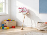 Plush Handmade Hobby Horse with Wooden Wheels, Realistic Pony Neighing and Galloping Sounds for 82074006