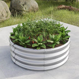 ZUN 32.08*11.4" Tall Round Raised Garedn Bed, Metal Raised Beds for Vegetables, Outdoor Garden Raised 59535029