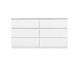 6 Drawer Double Dresser for Bedroom Living Room Hallway,white 29398400