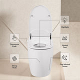 ZUN Heated Seat Smart Toilet, One Piece Toilet, Automatic Flush Tank Less Toilet without Bidet, with WF314234AAA