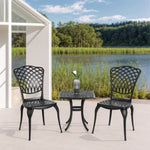 ZUN Bistro Set 3 Piece Rustproof Cast Aluminum Patio Furniture Sets 2 Chairs and 1 Round Table Outdoor, W640P251292