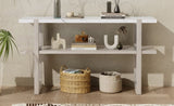 TREXM Retro Elegant Console Table with Marble-Effect Top and Versatile Storage Solutions for N715P196906E