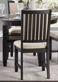 Beautiful Black Finish Wooden Side 2pcs Set Beige Color Textured Fabric Upholstered Dining B01155795