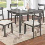 ZUN Classic Stylish Gray Natural Finish 5pc Dining Set Kitchen Dinette Wooden Top Table and Chairs B011P149000