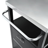 K&K 54.5" Outdoor Kitchen Island with Stainless Steel Tabletop, Metal Grill Cart Table with Storage N707P270779B