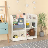 ZUN Kids Bookshelf and Toy Organizer, 3 Tier Bookshelf for, Fabric Toddler Bookcase Book Shelf for W808P221066