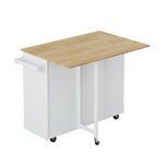 ZUN Multi-Functional Kitchen Island Cart with 2 Door Cabinet and Two Drawers,Spice Rack, Towel Holder, 70998912