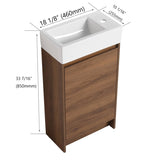 18 Inch Freestanding Bathroom Vanity With Single Sink, Soft Closing Doors, Suitable For Small W99966401