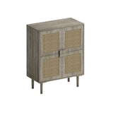 4-Doors Rattan Mesh Storage Cabinet, Sideboard with Eight Storage Spaces, for Entryway, Living Room, W757P198557