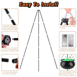 Halloween Witch Cauldron Decoration Set, Metal Tripod with Skeleton & 2 String Lights, Easy Install 91167245