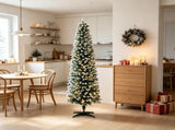 Flocked 6ft Pencil Christmas Tree Dual Color LEDs Slim Xmas Tree with Remote 11 Modes 29868339