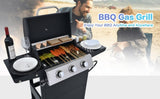 Propane Gas Grill 3 Burner Barbecue Grill, Stainless Steel 26,000 BTU Patio Garden Barbecue Grill W3212P279745
