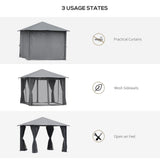 10ft x 10ft Patio Gazebo-Black-AS 36709910