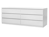6 Drawer Double Dresser for Bedroom, Wide Storage Cabinet for Living Room Home Entryway, White 76423691