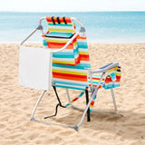 63*70*99cm Heightened Oxford Cloth Silver White Aluminum Tube Bearing 100kg Beach Chair Rainbow 34542854