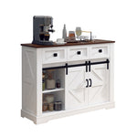 ZUN Farmhouse Buffet Cabinet with Storage and Sliding Door,Sideboard with 3 Drawers, 2 Doors Adjustable W760P214394