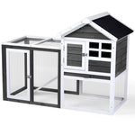ZUN Wooden Rabbit Hutch Outdoor Chicken Coop Indoor Bunny Cage with Run, Guinea Pig House Pet House with 92638093