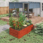 ZUN Garden Bed、Flower shelf,Wood Planter Box-Coffee 24589559