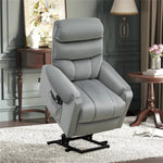 ZUN Grey Velvet Recliner Chair,Power Lift Chair with Vibration Massage, Remote Control 11353341