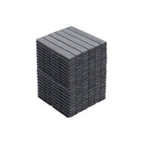 30 PCS Interlocking Deck Tiles Striped Pattern, 12" x 12" Square Light Gray Acacia Hardwood Outdoor 37935007
