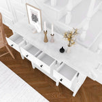 ZUN 48 inch Long Console Table with 4 Drawers and 1 Bottom Shelf for Entryway Hallway Easy Assembly W716P197961