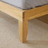 Basic bed frame, painted surface, pine wood, original wood color, Queen 202*151*30.5cm wooden bed, 72550881