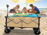 Collapsible Folding Wagon, Push Pull Foldable Beach Wagon Cart W321P189915