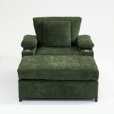Modern Oversized Chair with Ottoman,Chenille Fabric Sofa Bed,Accent Chair Comfy Sofa with Cupholders W2606P255581
