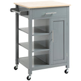 Compact Kitchen Island Cart on Wheels, Rolling Utility Trolley Cart Grey-AS 74493128