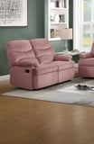 Luxurious Velvet Blush Pink Color 2-Seater Manual Recliner Loveseat Couch Manual Motion Plush B011P163889