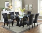 ZUN Black Faux Leather Upholstered Lines back Set of 2pc Chairs Dining Room Wide Flair back Chair HSESF00F1591