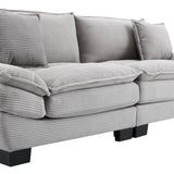Corduroy Sofa Sleeper Couch Loveseat Sofa with Pillows Comfy Upholstered Deep Seat Sofa for W676P227345