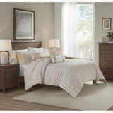 Full/Queen 3 Piece Cotton Yarn Dyed Duvet Cover Set B03595780