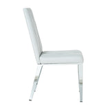 Modern simple light luxury dining Light grey Family bedroom stool back PU electroplated W210P196489