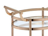 Lakelyn Clear Glass & Rose Gold Finish Serving Cart B2726P408080