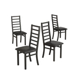 ZUN Metal Dining Chairs Set of 4, Steel Legs and PU Leather Seats, High Back Armless Dining Chairs, for W757P232711