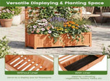 Fir Wood Raised Garden Bed with Trellis, 91.4435.56149.86 cm Orange Planter Box with Drainage 21740259