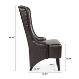 23.03" Wide Faux Leather High-Back Accent Chair, Comfy High Wingback Chair, Living Room Chair with W680P313515