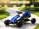 Blue Kids Pedal Go Kart - Swing Axle Design, Shock-Absorbing Wheels, Off-Road Outdoor Racer for 47266484