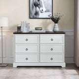 Modern Farmhouse 6-Drawer Chest of Drawers for Bedroom, Wooden Bedroom Drawer Dresser with 6 Storage W2275P224405